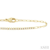 0.25CTRDDM PAPER CLIP BRACELET YG 14K-G*